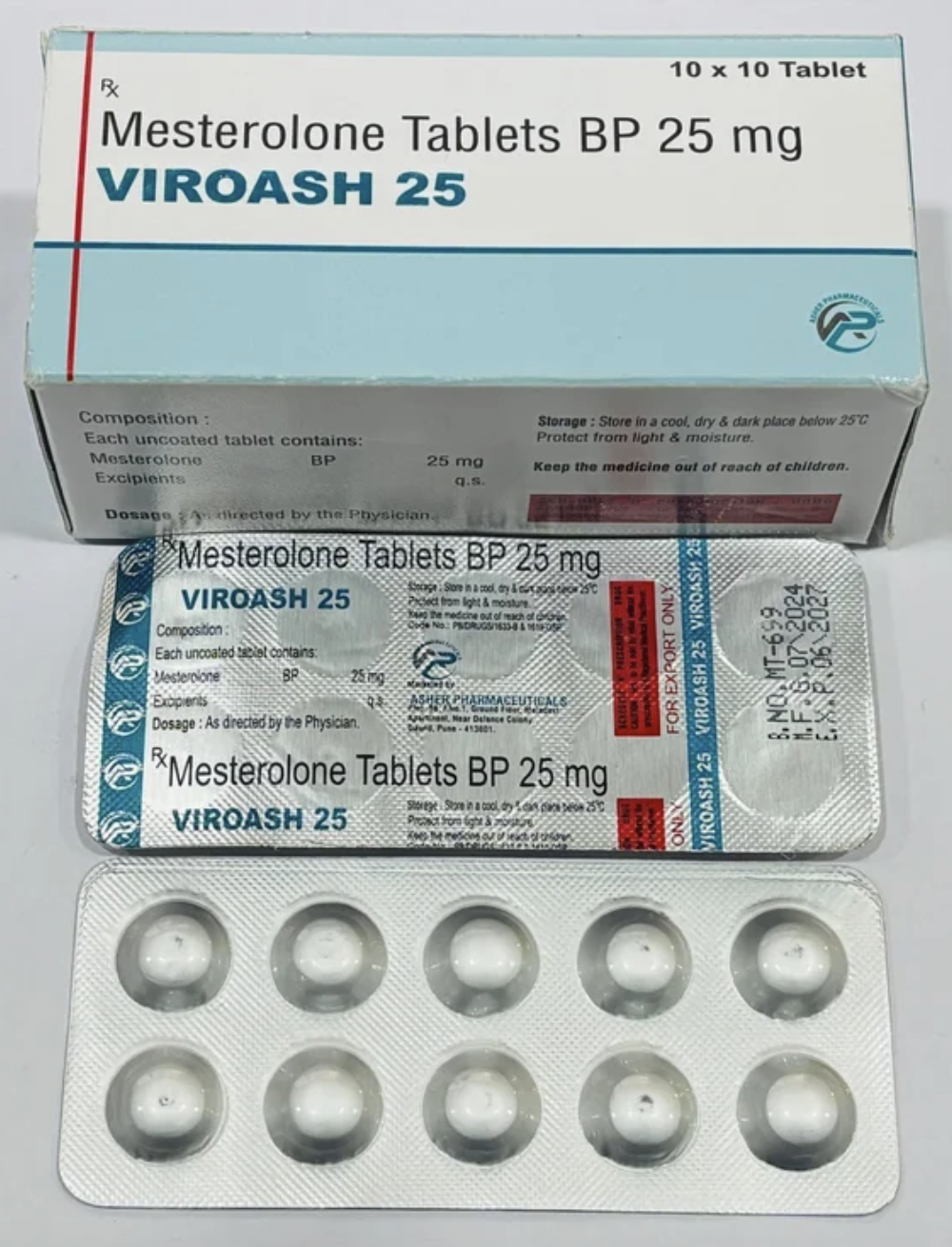 プロビロン ジェネリック Viroash 25 mg 100錠