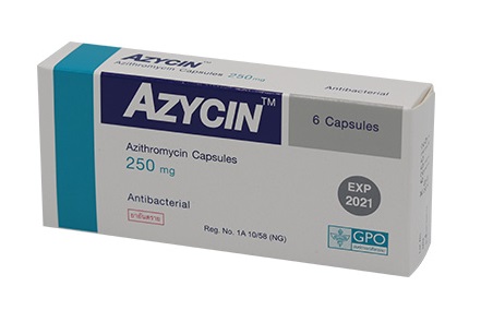 アジシン AZYCIN 250mg 6カプセル入りx1箱