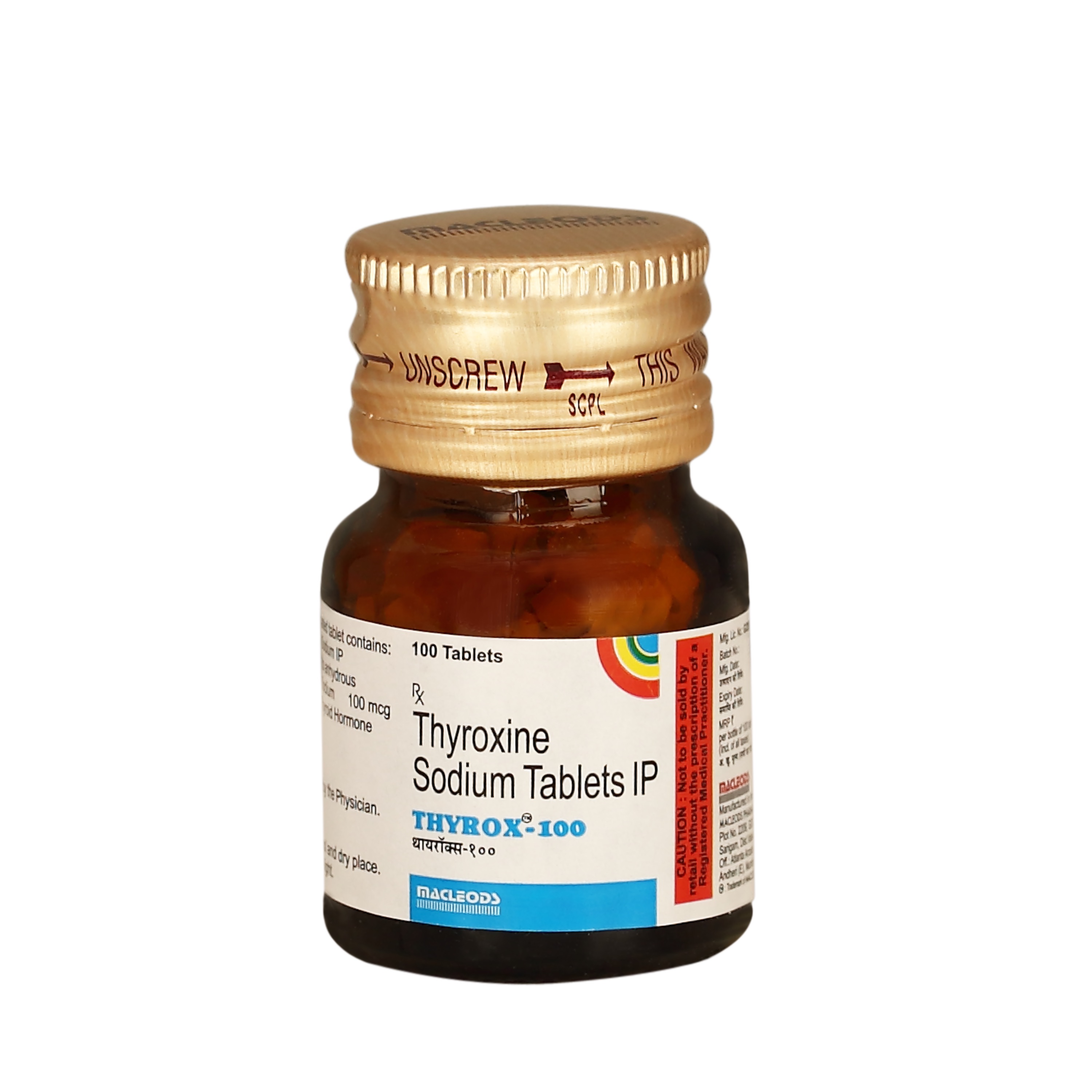 チロクス Thyrox (チロキシンナトリウム) 100 mcg 100錠