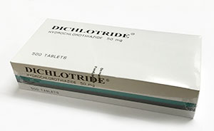 ダイクロトライド DICHLOTRIDE(ヒドロクロロチアジド Hydrochlorothiazide 50mg)10錠 ✖️10シート